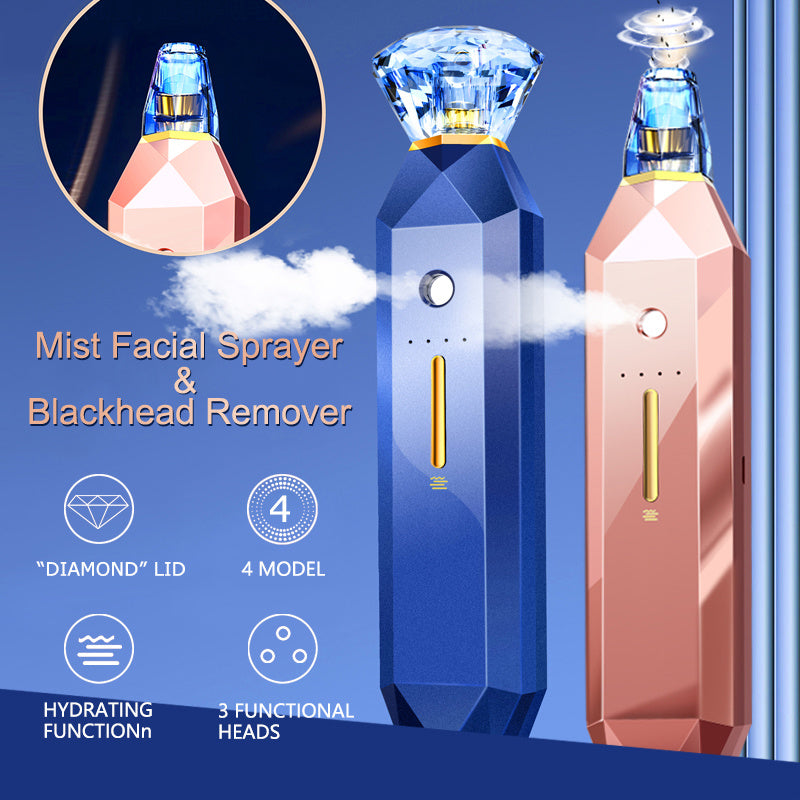 2-IN-1 Blackhead Remover Vacuum Pore Cleaner Acne Remover Mist Facial Sprayer Skin Moisture Nose Face Deep Cleansing Skin Care