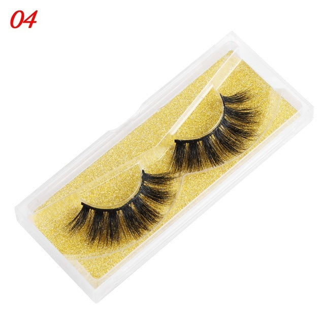 100% Mink Eyelashes 25mm Wispy Fluffy Fake Lashes