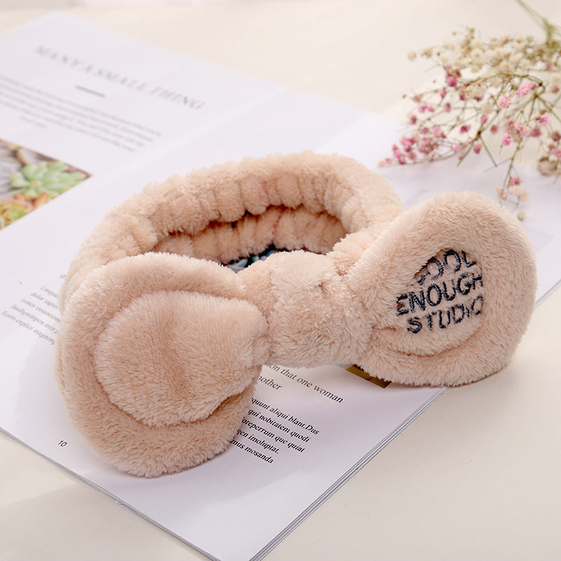 Cute Korean Style Plush Bow Hairband Women