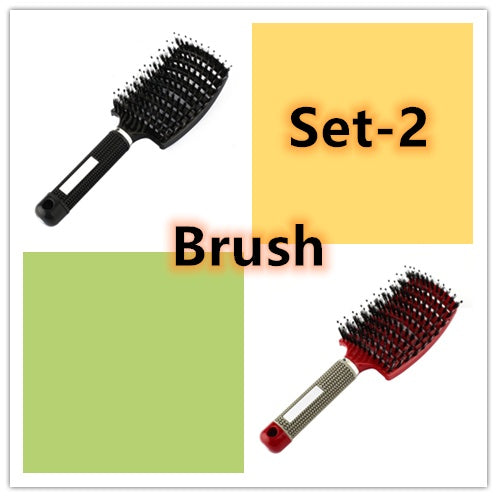 Hairbrush Anti Kit Brushy Women Detangler Hair Brush Bristle Nylon Scalp Massage  Teaser Hair Brush Comb