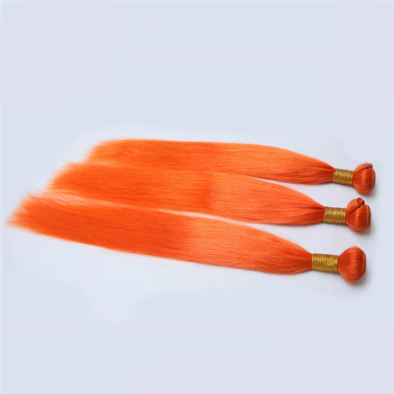 Color Human Hair Curtain Orange Hair