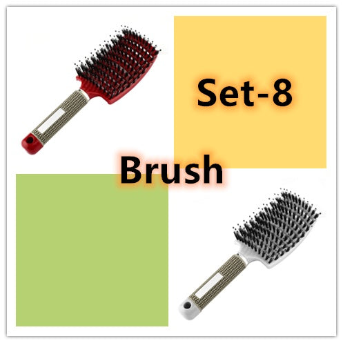 Hairbrush Anti Kit Brushy Women Detangler Hair Brush Bristle Nylon Scalp Massage  Teaser Hair Brush Comb