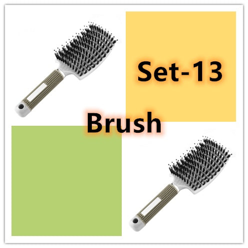 Hairbrush Anti Kit Brushy Women Detangler Hair Brush Bristle Nylon Scalp Massage  Teaser Hair Brush Comb