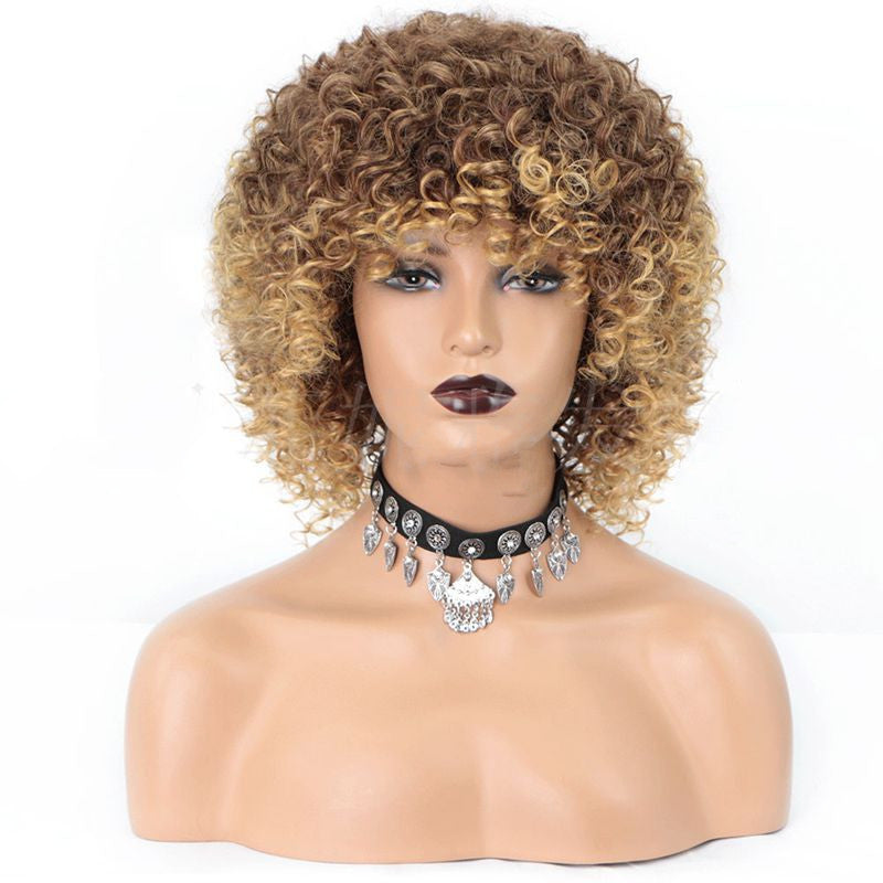 Cross-Border Wigs European And American Fashion African Small Curly Wigs Headgear Wig African Explosive Head