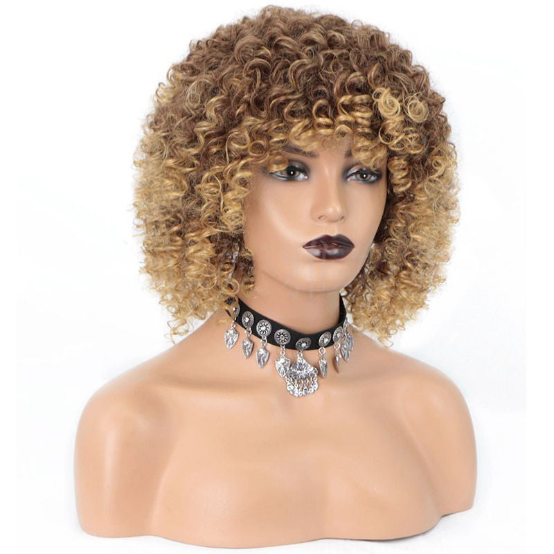 Cross-Border Wigs European And American Fashion African Small Curly Wigs Headgear Wig African Explosive Head