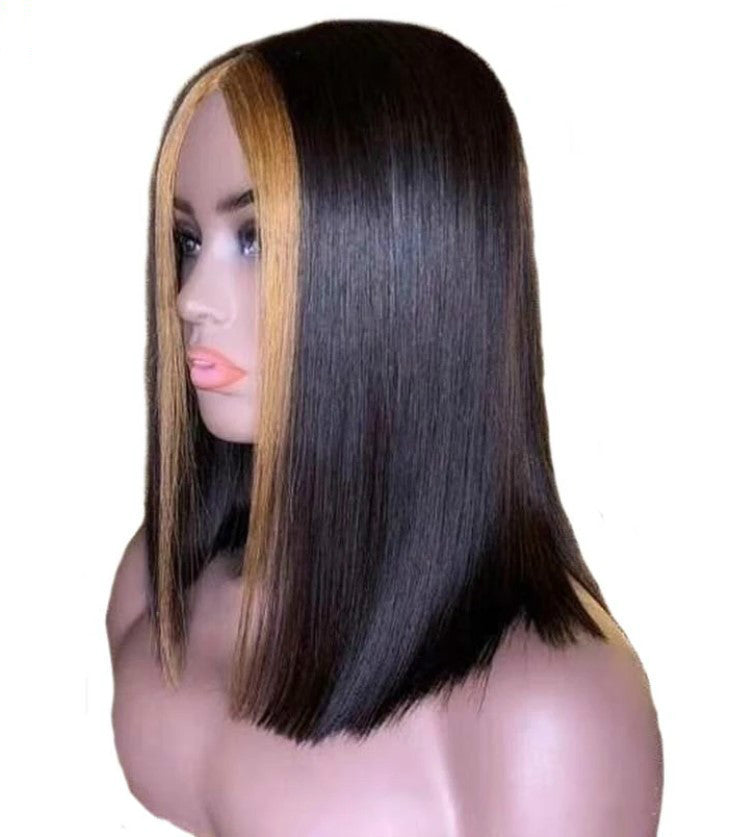 Explosion Style Front Lace Straight Hair Wig European And American Women'S Wig Short Straight Hair Human Wigs