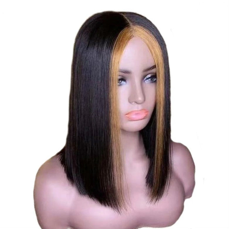 Explosion Style Front Lace Straight Hair Wig European And American Women'S Wig Short Straight Hair Human Wigs