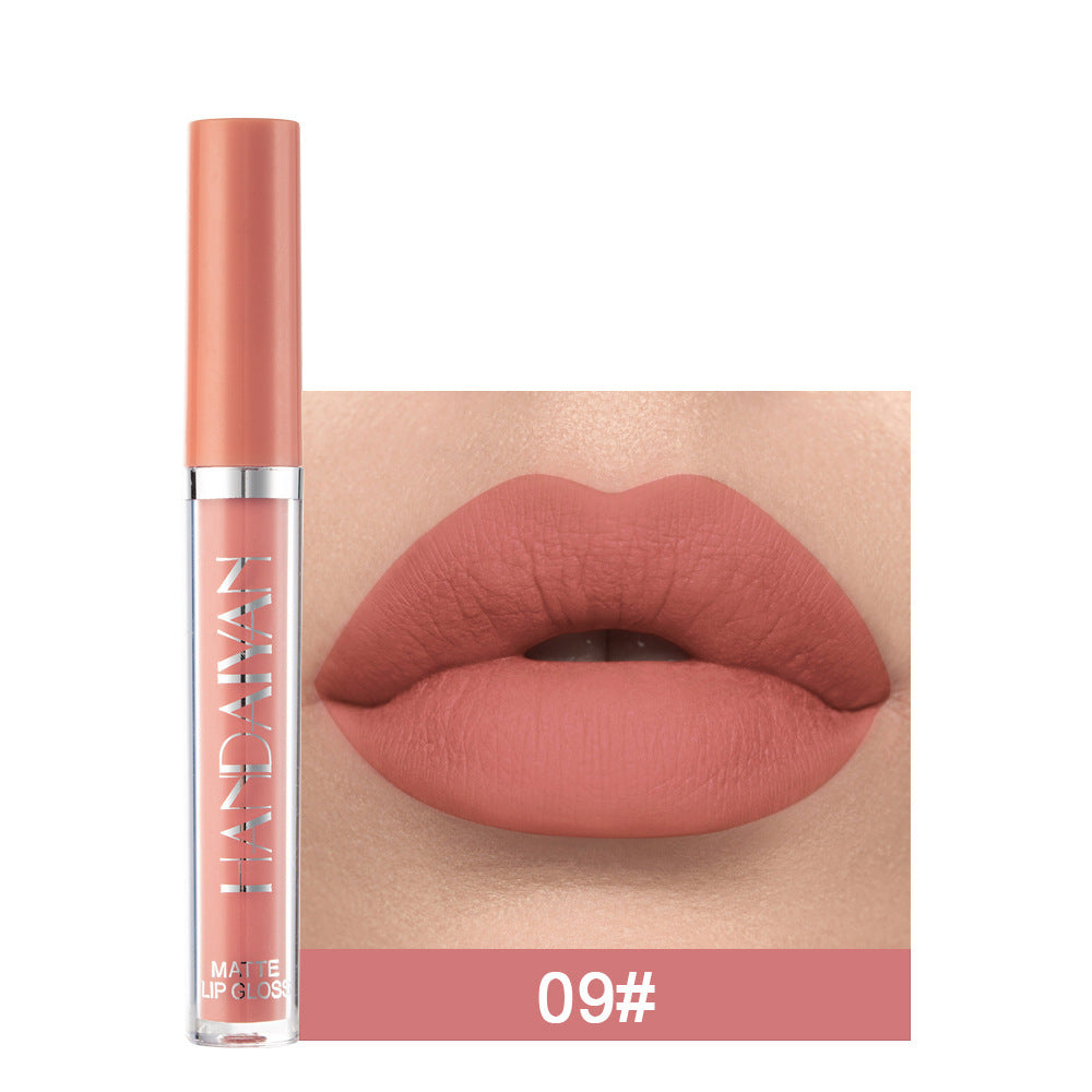 Matte Lip Glaze Liquid Lipstick Mini Tube Lip Gloss Waterproof Non-Stick Cup Lip Gloss Genuine