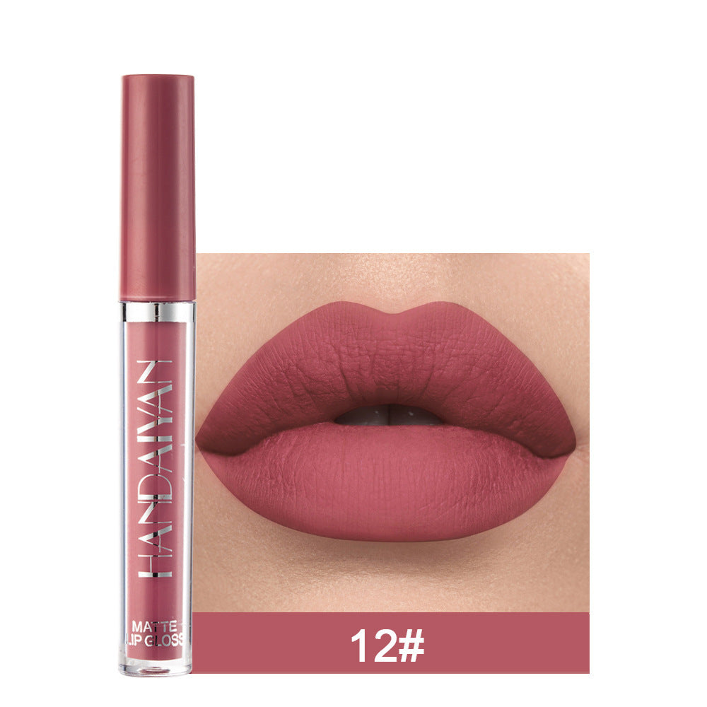 Matte Lip Glaze Liquid Lipstick Mini Tube Lip Gloss Waterproof Non-Stick Cup Lip Gloss Genuine