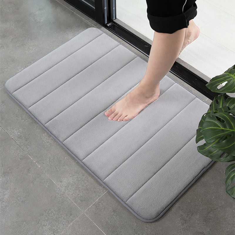 Home Bath Mat Coral Fleece Bathroom Carpet Water Absorption Non-slip Memory Foam Absorbent Washable Rug Toilet Floor Mat