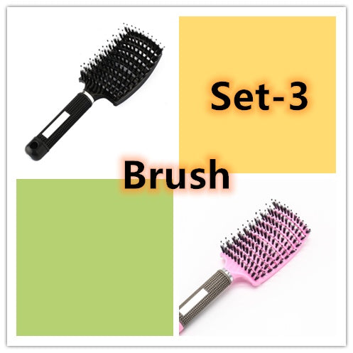 Hairbrush Anti Kit Brushy Women Detangler Hair Brush Bristle Nylon Scalp Massage  Teaser Hair Brush Comb