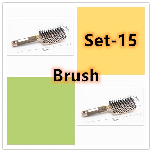 Hairbrush Anti Kit Brushy Women Detangler Hair Brush Bristle Nylon Scalp Massage  Teaser Hair Brush Comb