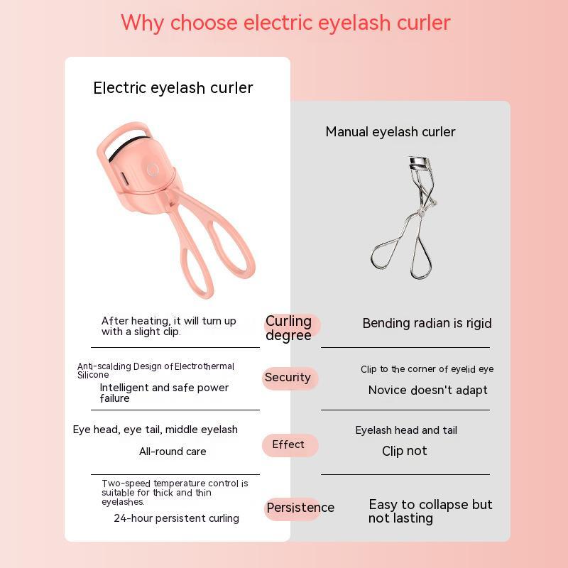 Eyelash Curler Portable Electric Heated Comb Eye Lash Long Lasting Eyelashes Curls Thermal Eyelash Curler Makeup Tools Heated Eyelash Curlers,Rechargeable Electric Eyelash Curler, Handheld Eyelash Heat