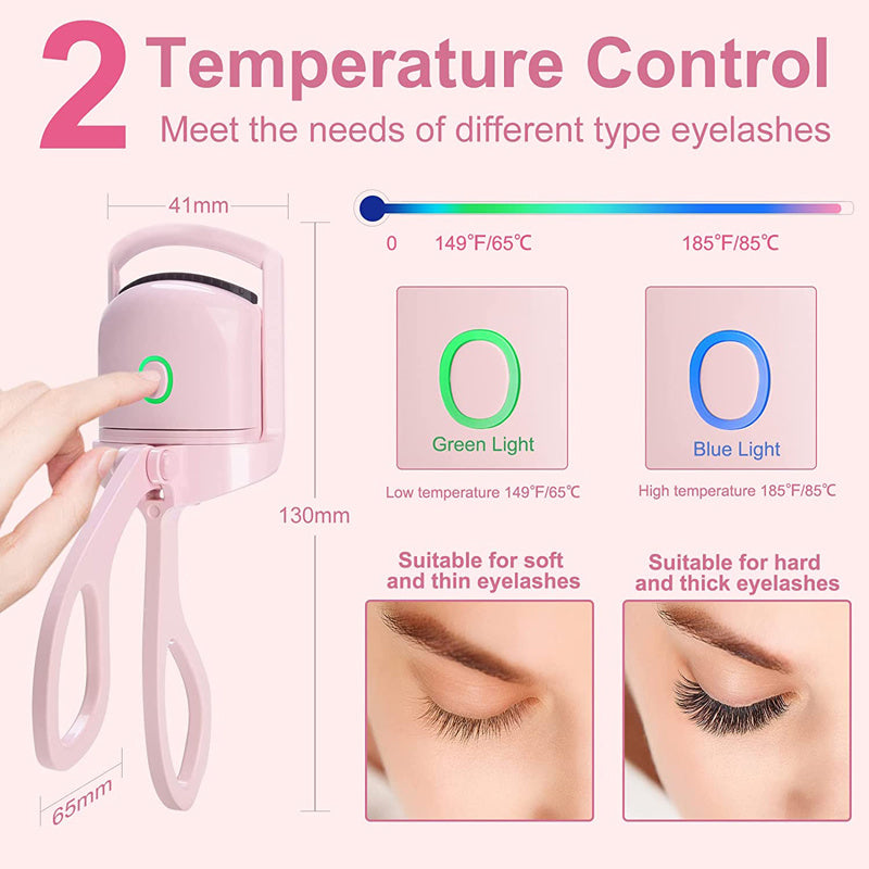 Eyelash Curler Portable Electric Heated Comb Eye Lash Long Lasting Eyelashes Curls Thermal Eyelash Curler Makeup Tools Heated Eyelash Curlers,Rechargeable Electric Eyelash Curler, Handheld Eyelash Heat