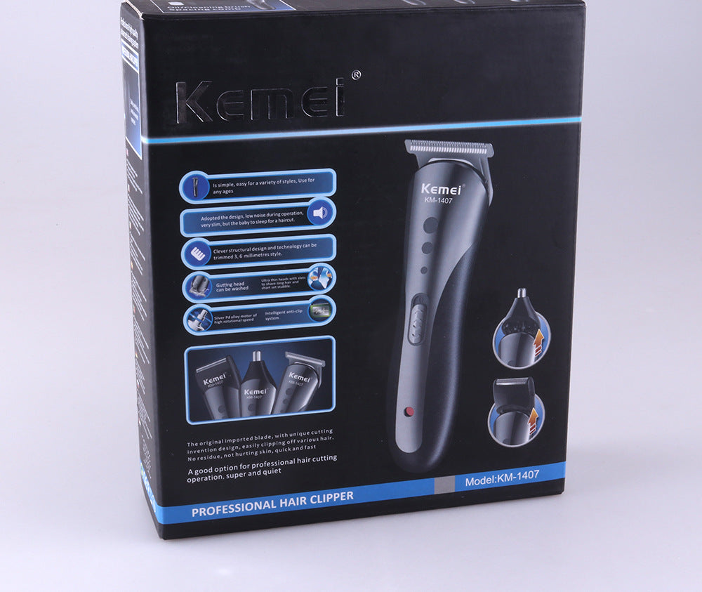 KEMEI All In1 Rechargeable Hair Clipper For Men - Waterproof Wireless Electric Shaver for Beard, Nose,  Ear and  Hair Trimmer