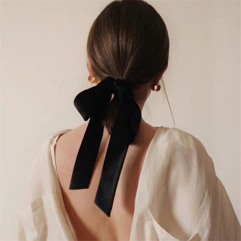 Ribbon double-sided velvet bow hair band for women