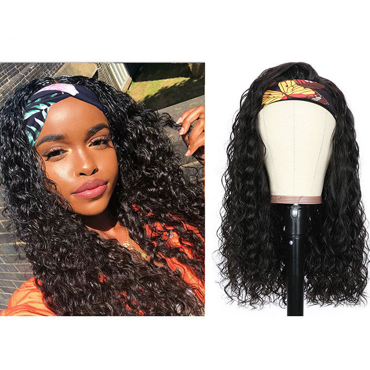 Brazilian Water Wave Headband Human Hair Wigs