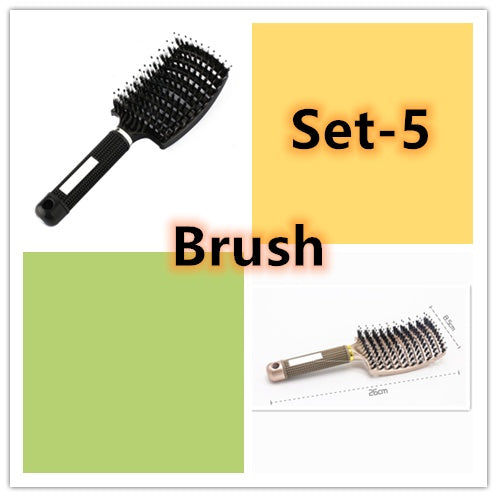 Hairbrush Anti Kit Brushy Women Detangler Hair Brush Bristle Nylon Scalp Massage  Teaser Hair Brush Comb