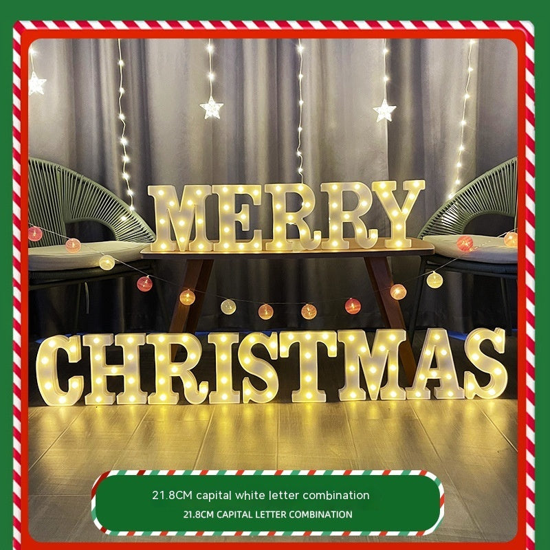 Color Printing Led Merry Christmas Letter Lights