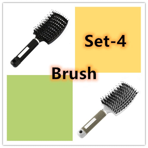 Hairbrush Anti Kit Brushy Women Detangler Hair Brush Bristle Nylon Scalp Massage  Teaser Hair Brush Comb