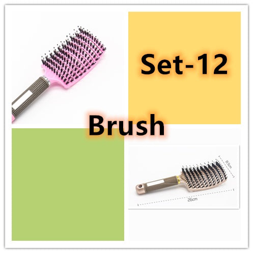 Hairbrush Anti Kit Brushy Women Detangler Hair Brush Bristle Nylon Scalp Massage  Teaser Hair Brush Comb