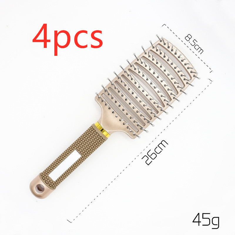 Hairbrush Anti Kit Brushy Women Detangler Hair Brush Bristle Nylon Scalp Massage  Teaser Hair Brush Comb