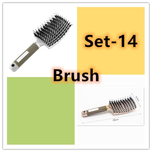 Hairbrush Anti Kit Brushy Women Detangler Hair Brush Bristle Nylon Scalp Massage  Teaser Hair Brush Comb