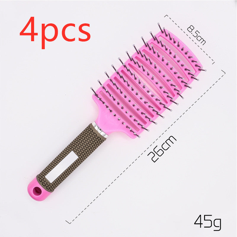 Hairbrush Anti Kit Brushy Women Detangler Hair Brush Bristle Nylon Scalp Massage  Teaser Hair Brush Comb