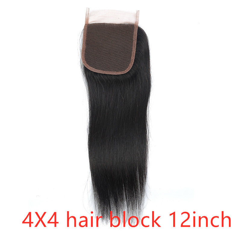 Real human hair straight wave human hair curtain natural color wig hair extension