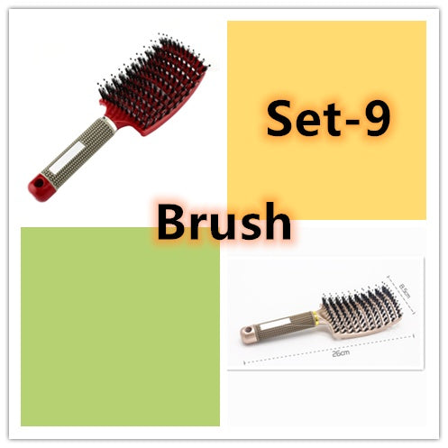 Hairbrush Anti Kit Brushy Women Detangler Hair Brush Bristle Nylon Scalp Massage  Teaser Hair Brush Comb