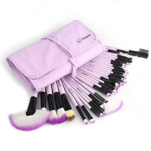 Professional 32Pcs Makeup Brush Foundation Eye Shadows Powder Blue Make Up Brushes Tools Cosmetic Bag pencil maquiagem Brushes