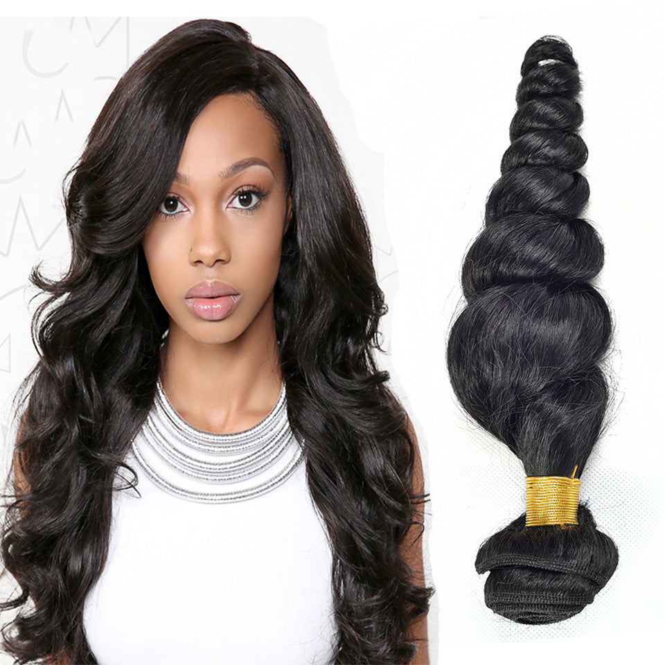 Loose wave real hair wig hair curtain virgin hair factory direct selling price in Europe and America