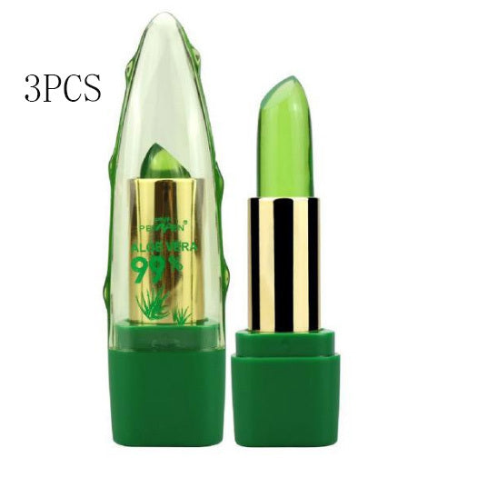 Aloe Vera Gel Color Changing Lipstick Gloss  Moisturizer Anti-drying Desalination Fine-grain Lip Balm Care