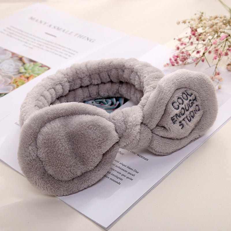 Cute Korean Style Plush Bow Hairband Women