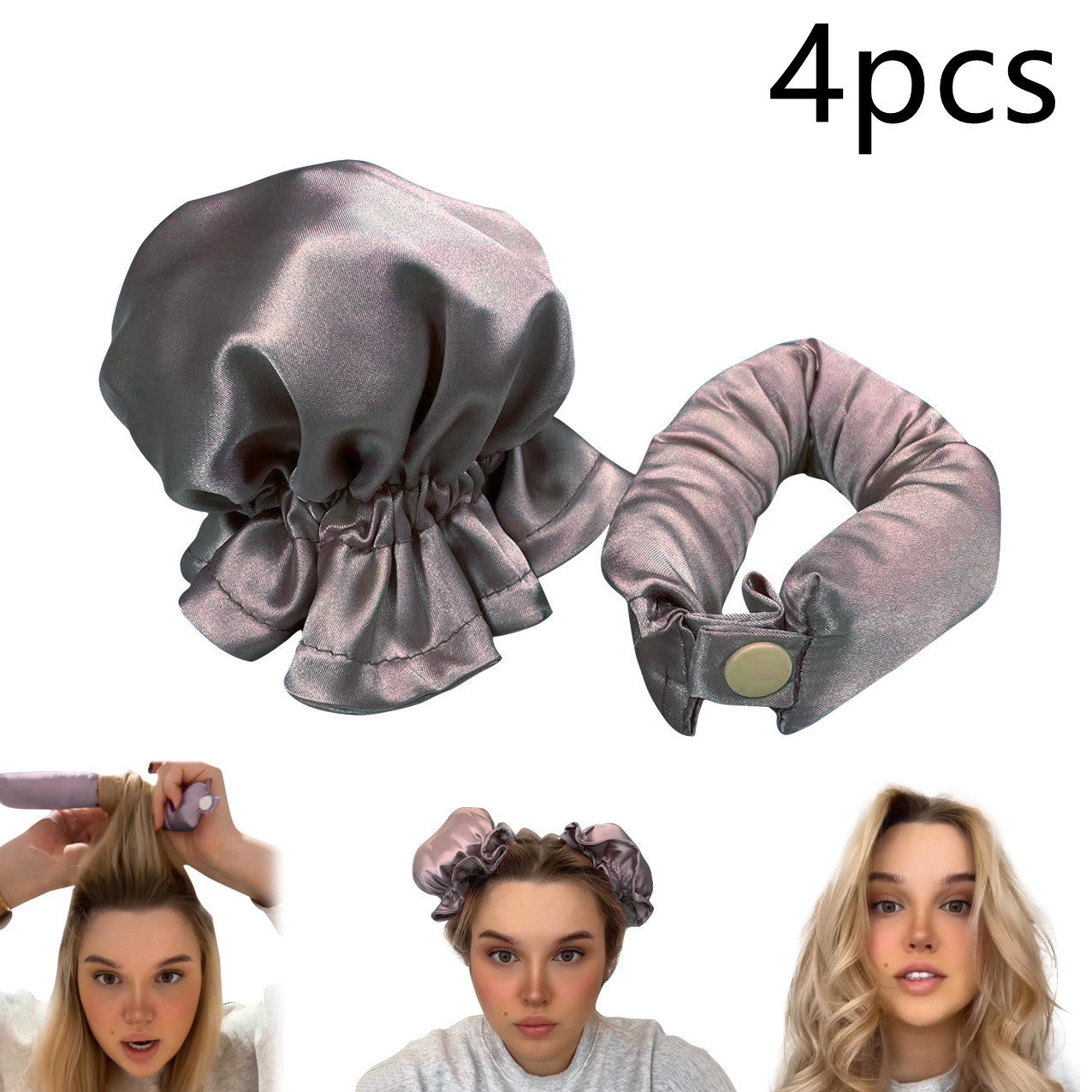 New Heatless Curl Stick With Cloth Cover Cute Ball Head Hair Curler Headband Hair Rollers Wave Form Curling Rod Hair Style Tools Gadgets