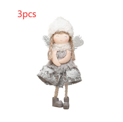 Christmas Lace Angel Doll Christmas Tree Small Pendant Lift Snowflake Girl Christmas Show Window Decorations Accessories