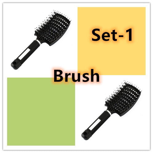 Hairbrush Anti Kit Brushy Women Detangler Hair Brush Bristle Nylon Scalp Massage  Teaser Hair Brush Comb