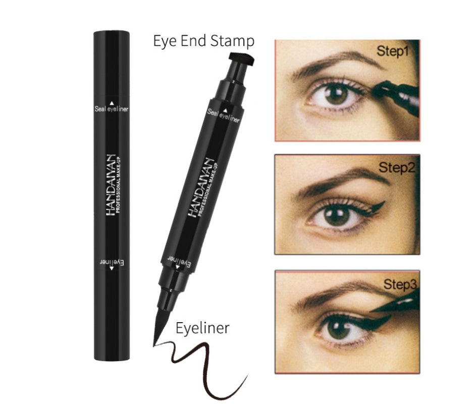 Double-headed seal eyeliner Triangle seal eyeliner 2-in-1 waterproof eyeliner