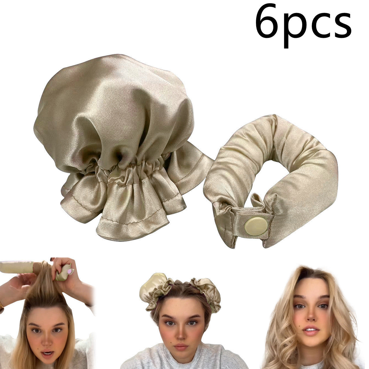 New Heatless Curl Stick With Cloth Cover Cute Ball Head Hair Curler Headband Hair Rollers Wave Form Curling Rod Hair Style Tools Gadgets