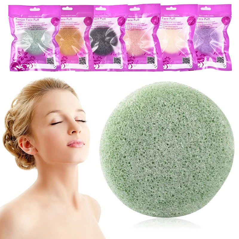 Natural Round Shape Konjac Sponge Face Cleaning Sponge