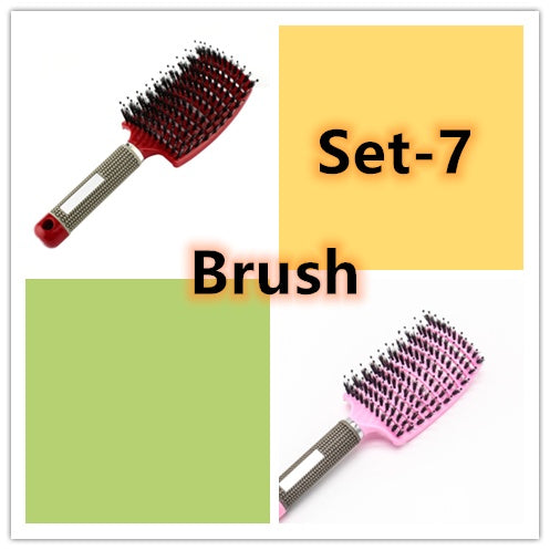 Hairbrush Anti Kit Brushy Women Detangler Hair Brush Bristle Nylon Scalp Massage  Teaser Hair Brush Comb