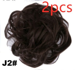 Europe, Japan, and South Korea popular hair bun fluffy natural drawstring curly hair ball head hair ring hair set female hair accessories chemical fiber hair