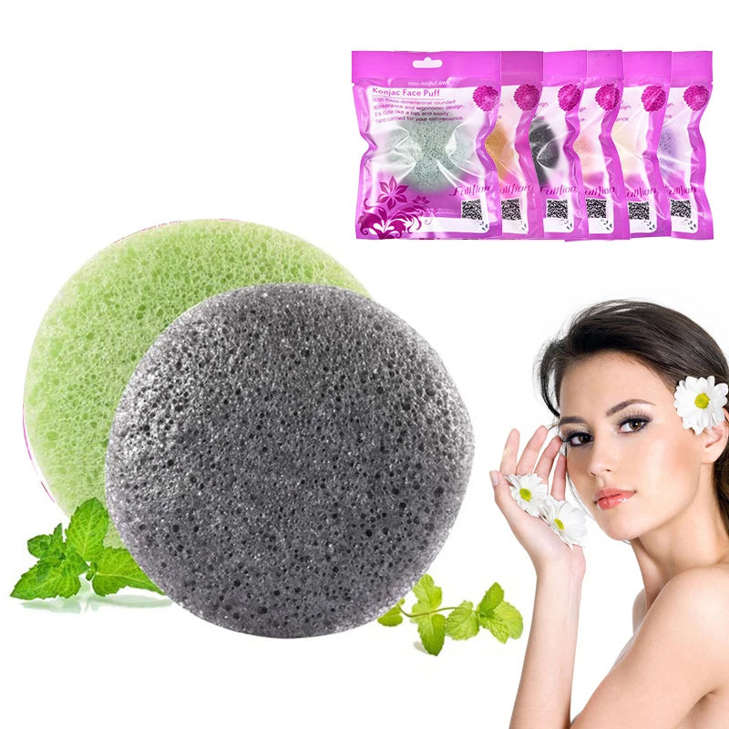 Natural Round Shape Konjac Sponge Face Cleaning Sponge