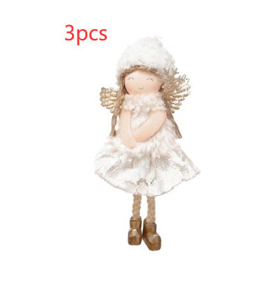 Christmas Lace Angel Doll Christmas Tree Small Pendant Lift Snowflake Girl Christmas Show Window Decorations Accessories