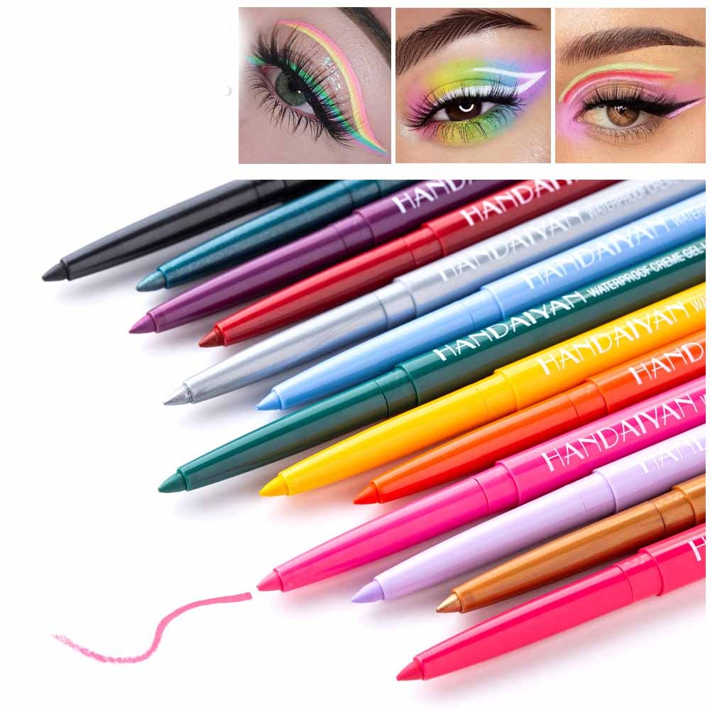 20 Color Cat Eye Makeup Waterproof Neon Colorful Liquid Eyeliner Long-lasting Black Eye Liner Pencil