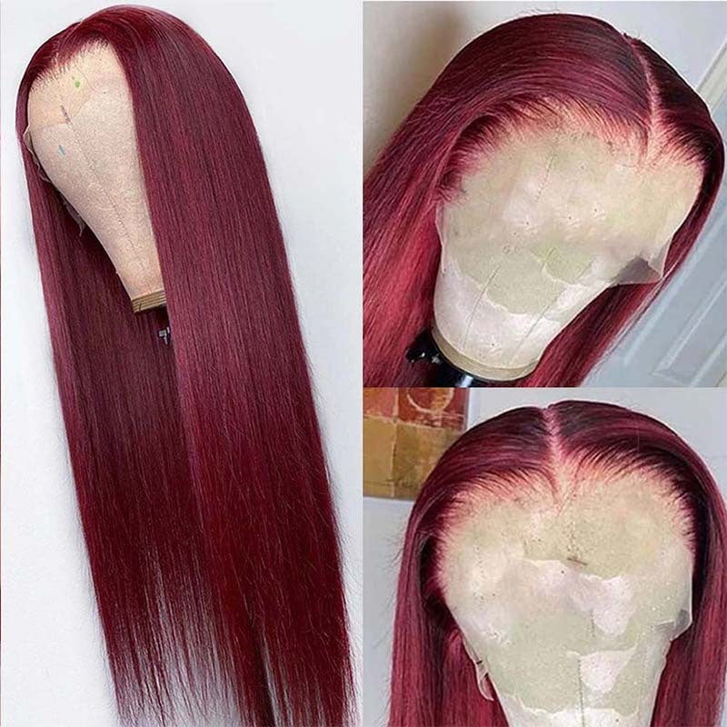 Full Headgear Long Straight Front Lace Wig Smooth Hair