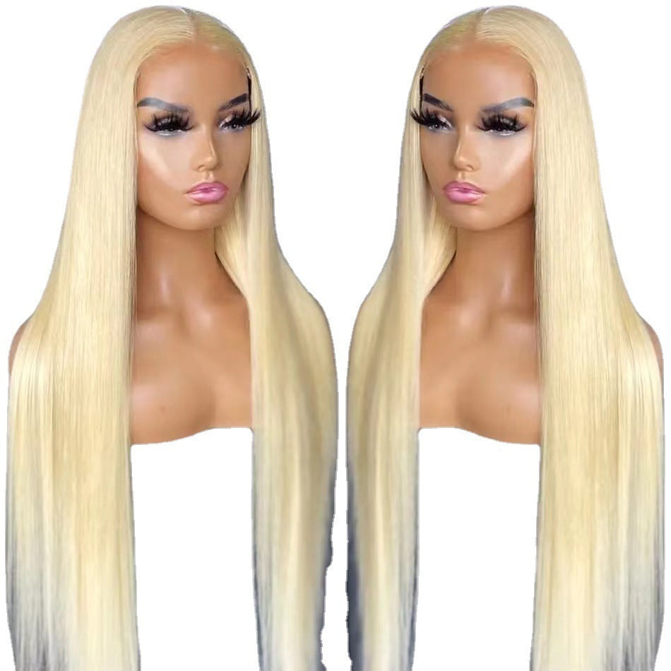 Front Lace Long Straight African Women Wig Head Cover