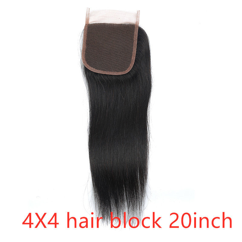 Real human hair straight wave human hair curtain natural color wig hair extension