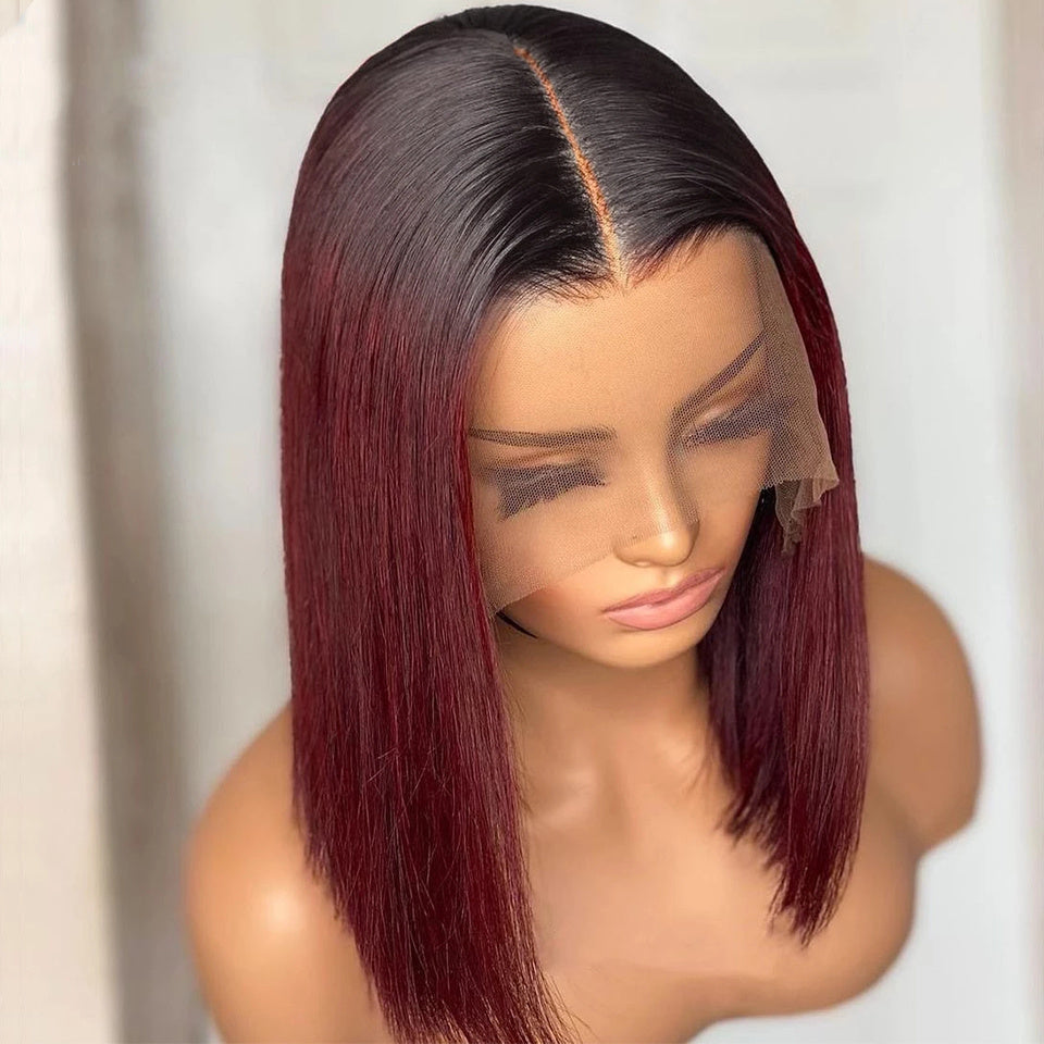 Short Straight 1B-99J Colored Bob Human Hair Wig